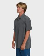 A/Div Surftrek Perforated Short Sleeve Woven Shirt - Carbon - Image 3