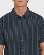 Garage Sandon Jacquard Short Sleeve Woven Shirt - True Navy - Image 5