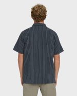 Garage Sandon Jacquard Short Sleeve Woven Shirt - True Navy - Image 2