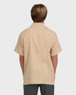 Garage Nashua Jacquard Short Sleeve Woven Shirt - Oatmeal - Image 2
