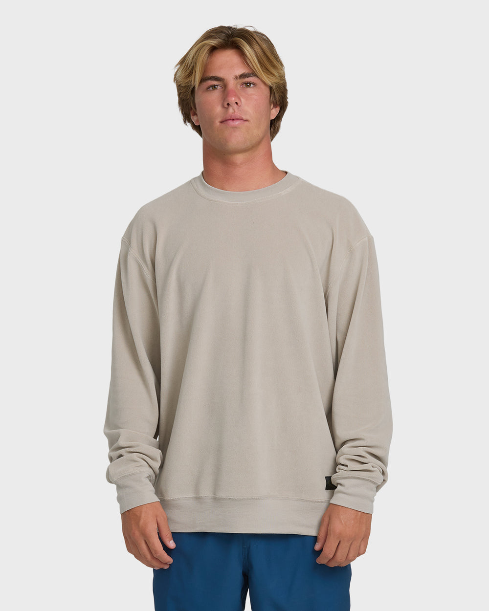 BL000546M_DOV_OM-F.jpg Torched Crewneck Sweatshirt - Dove - Image 1