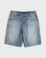 Bad Dog Workwear Denim Shorts - Bleached Blue Wash - Image 7