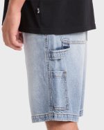 Bad Dog Workwear Denim Shorts - Bleached Blue Wash - Image 6