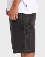 Bad Dog Workwear Denim Shorts - Black Wash - Image 6