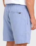 San O Layback Linen Shorts - Blue Heather - Image 5
