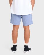 San O Layback Linen Shorts - Blue Heather - Image 2