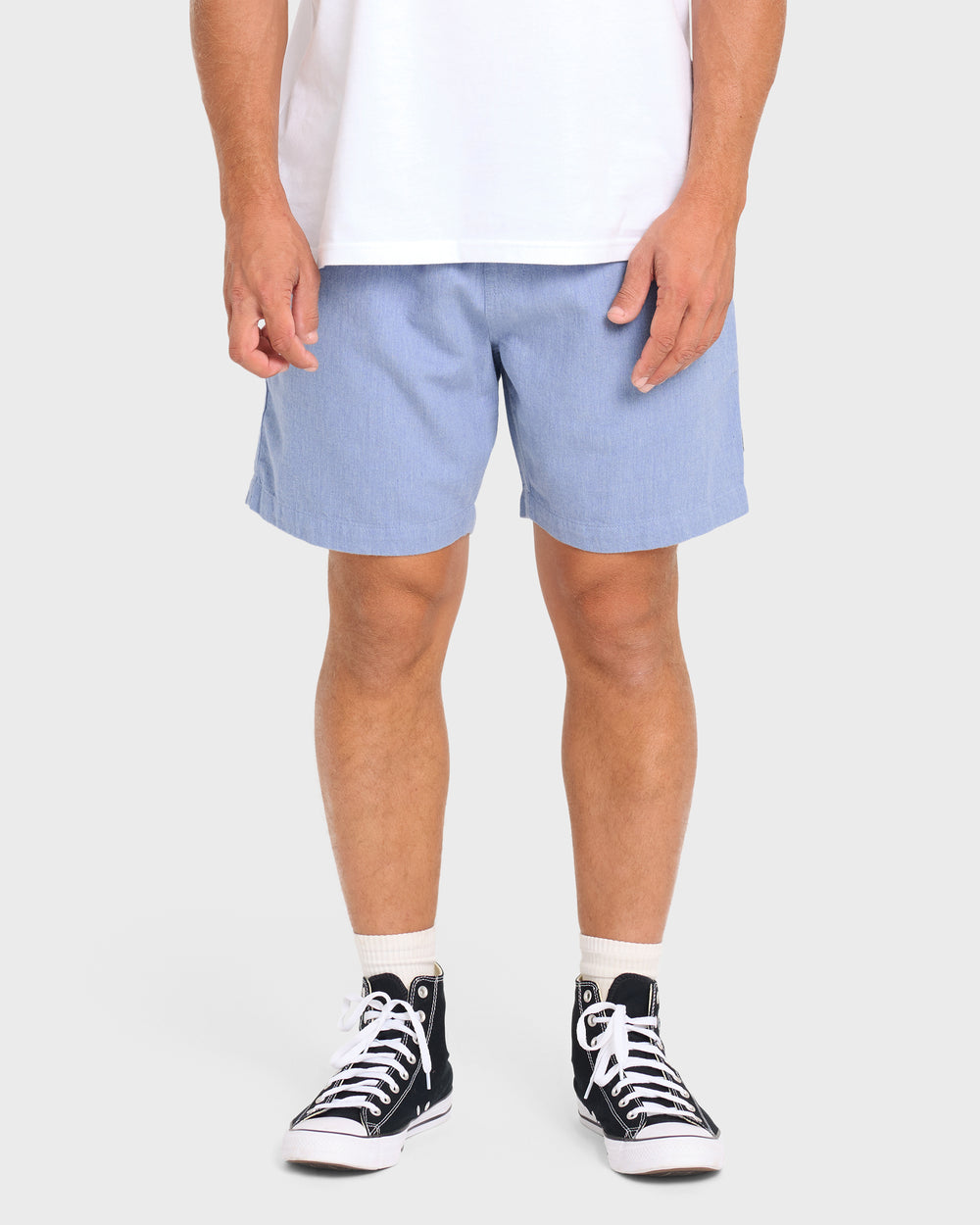 BL000561M_BLH_OM-F.jpg San O Layback Linen Shorts - Blue Heather - Image 1