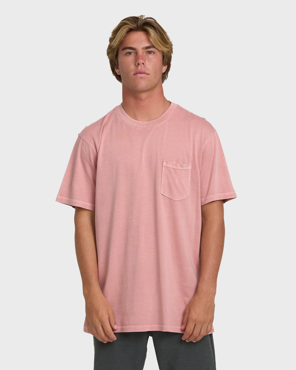 BL000588M_ASR_OM-F.jpg Essential Wave Washed Premium Short Sleeve Pocket Tee - Ash Rose - Image 1