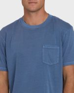 Essential Wave Washed Premium Short Sleeve Pocket Tee - Blue Horizon - Image 5