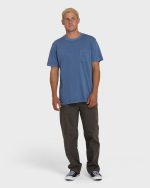 Essential Wave Washed Premium Short Sleeve Pocket Tee - Blue Horizon - Image 4