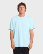 Essential Wave Washed Premium Short Sleeve Pocket Tee - Coastal Blue