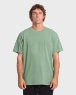 Essential Wave Washed Premium Short Sleeve Pocket Tee - Hedge Green