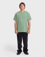 Essential Wave Washed Premium Short Sleeve Pocket Tee - Hedge Green - Image 3