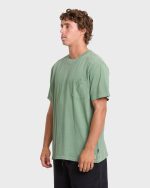 Essential Wave Washed Premium Short Sleeve Pocket Tee - Hedge Green - Image 4