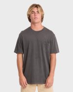 Essential Wave Washed Premium Short Sleeve Pocket Tee - Raven