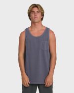 Essential Pocket Wave Washed Premium Tank Top - Graystone