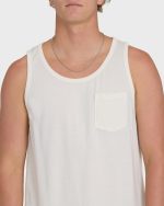 Essential Pocket Wave Washed Premium Tank Top - Off White - Image 5