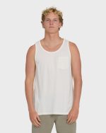 Essential Pocket Wave Washed Premium Tank Top - Off White