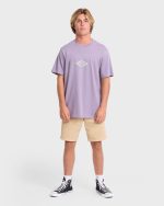 Rotor Diamond Premium Short Sleeve Knit Graphic T-Shirt - Purple Ash - Image 3