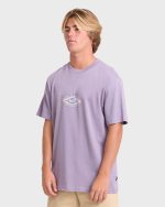 Rotor Diamond Premium Short Sleeve Knit Graphic T-Shirt - Purple Ash - Image 4