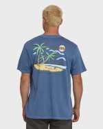 Loner Wave Washed Premium Short Sleeve Knit T-Shirt - Blue Horizon - Image 2