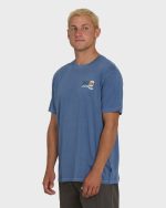 Loner Wave Washed Premium Short Sleeve Knit T-Shirt - Blue Horizon - Image 3