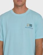 Glyph Wave Washed Premium Short Sleeve Cotton T-Shirt - Coastal Blue - Image 5