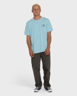 Glyph Wave Washed Premium Short Sleeve Cotton T-Shirt - Coastal Blue - Image 4