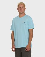 Glyph Wave Washed Premium Short Sleeve Cotton T-Shirt - Coastal Blue - Image 3