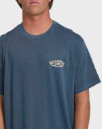 Heritage Arch Wave Washed Premium Short Sleeve Knit T-Shirt - Dark Denim - Image 5