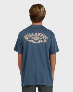 Heritage Arch Wave Washed Premium Short Sleeve Knit T-Shirt - Dark Denim - Image 2