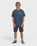 Heritage Arch Wave Washed Premium Short Sleeve Knit T-Shirt - Dark Denim - Image 4