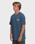 Heritage Arch Wave Washed Premium Short Sleeve Knit T-Shirt - Dark Denim - Image 3