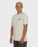 Heritage Arch Wave Washed Premium Short Sleeve Knit T-Shirt - Oatmeal - Image 3