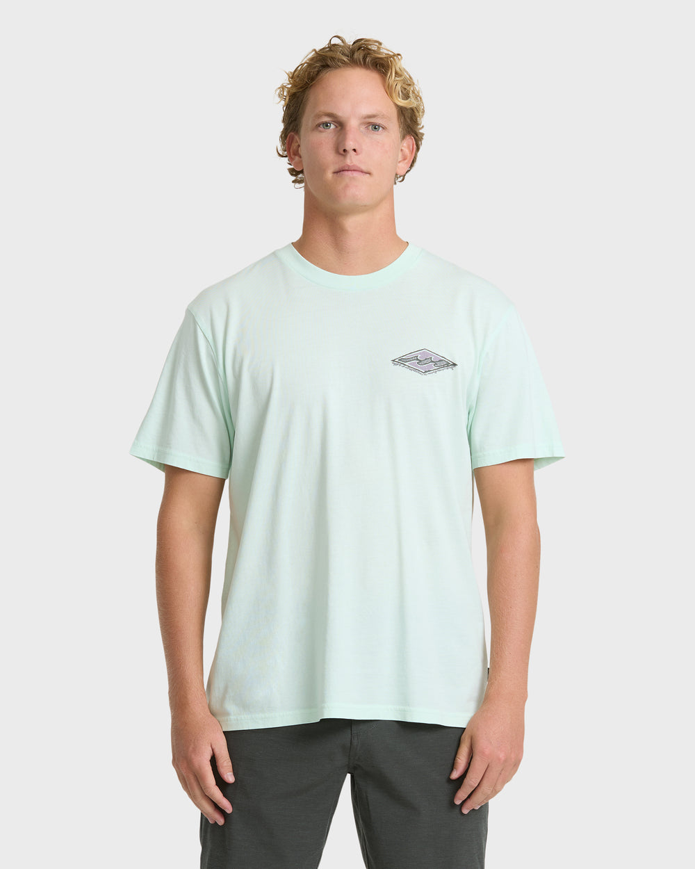 BL000629M_SGL_OM-F.jpg Heritage Arch Wave Washed Premium Short Sleeve Knit T-Shirt - Sea Glass - Image 1