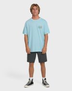 Runner Wave Washed Premium Short Sleeve Cotton T-Shirt - Coastal Blue - Image 4