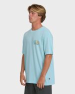 Runner Wave Washed Premium Short Sleeve Cotton T-Shirt - Coastal Blue - Image 3