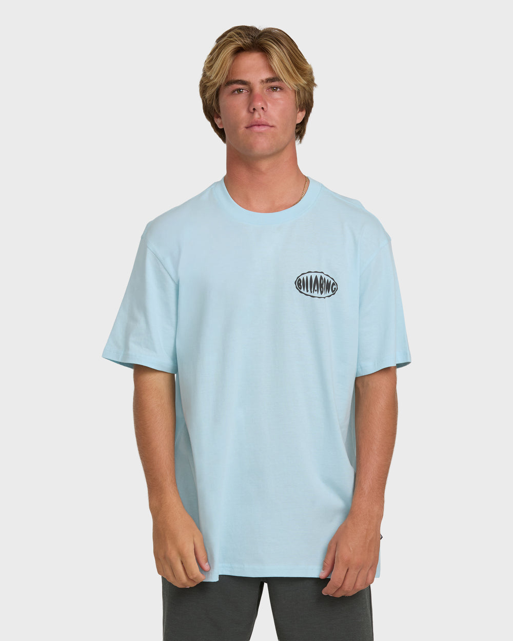 BL000710M_CLL_OM-F.jpg Nanda Ormond Burleigh Heads Premium Short Sleeve Cotton T-Shirt - Coastal Blue - Image 1