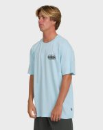 Nanda Ormond Burleigh Heads Premium Short Sleeve Cotton T-Shirt - Coastal Blue - Image 3