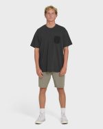 Brunswick Garage Short Sleeve Knit T-Shirt - Washed Black - Image 4