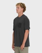 Brunswick Garage Short Sleeve Knit T-Shirt - Washed Black - Image 3