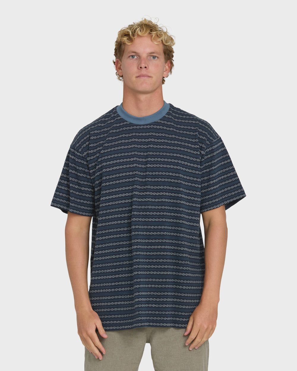 BL000714M_TRV_OM-F.jpg Garage Sandon Short Sleeve Knit T-Shirt - True Navy - Image 1