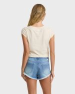 Beach Dreamin Denim Shorts - Faded Indigo Fray - Image 2