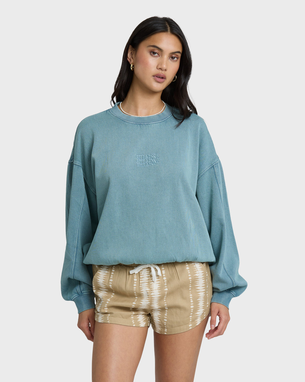 BL000786_STN_OM-F.jpg Road Trippin Print Shorts - Stone - Image 1
