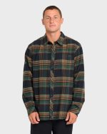 Coastline Long Sleeve Flannel Shirt - Black