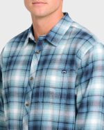 Coastline Long Sleeve Flannel Shirt - China Blue - Image 5