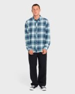 Coastline Long Sleeve Flannel Shirt - China Blue - Image 3
