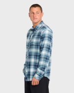 Coastline Long Sleeve Flannel Shirt - China Blue - Image 4
