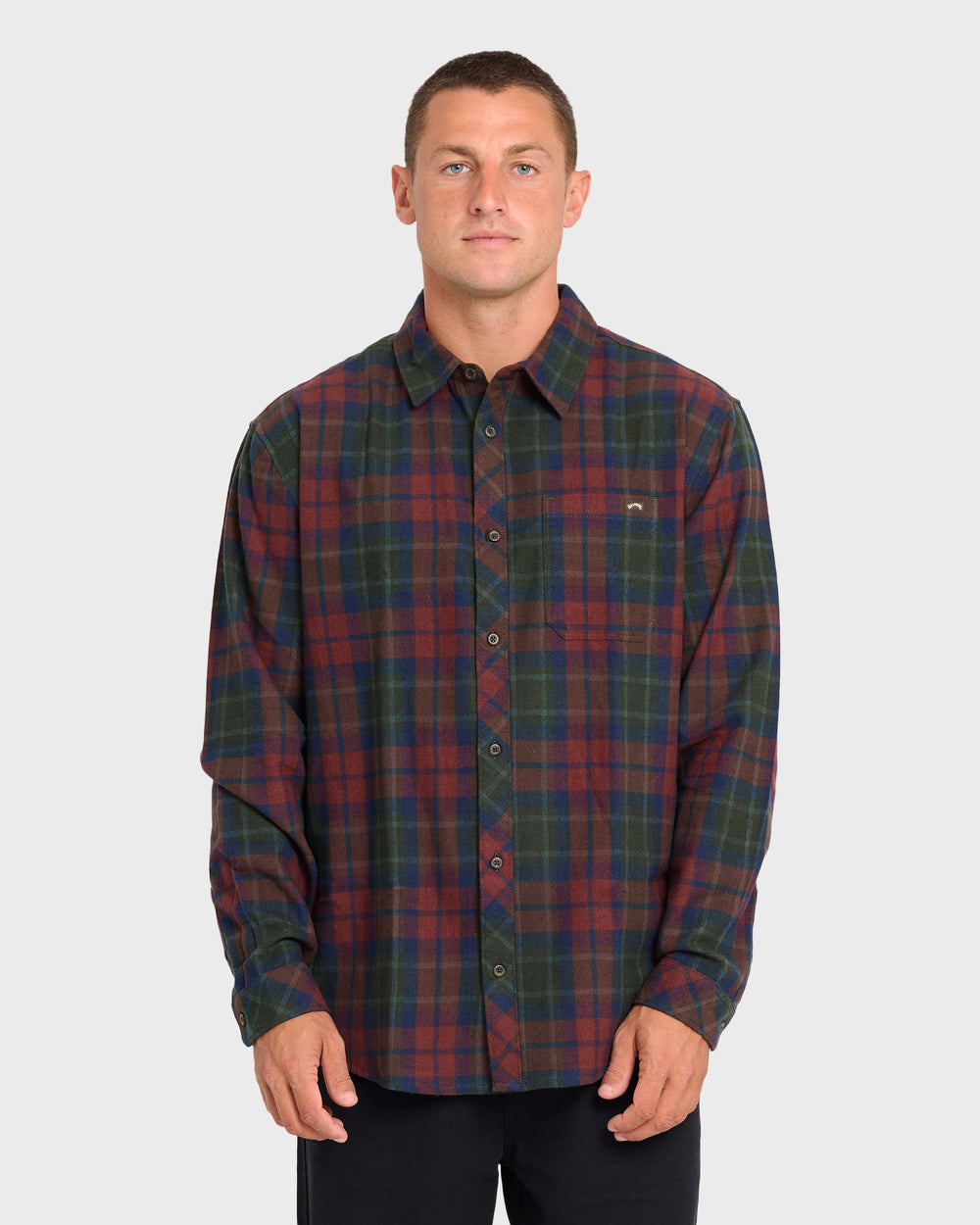 BL000837M_TTS_OM-F.jpg Coastline Long Sleeve Flannel Shirt - Tortoise Shell - Image 1