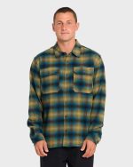 Offshore Long Sleeve Flannel Shirt - Ultramarine Green